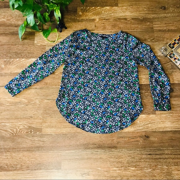 Banana Republic Tops - Banana Republic green and blue dark floral blouse
